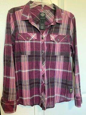 Harley- Davidson Plaid Button-Up Shirt